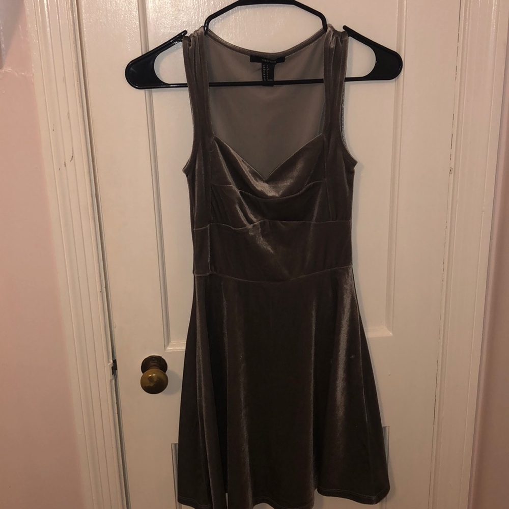 Silver Metallic, Women’s Velvet Dress, Small